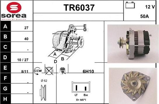 Sera TR6037 - Alternator autospares.lv