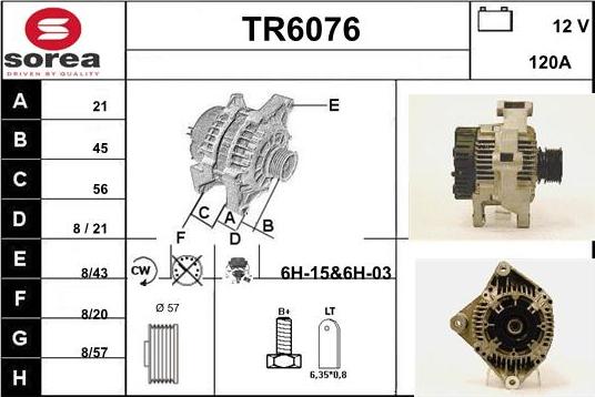 Sera TR6076 - Alternator autospares.lv