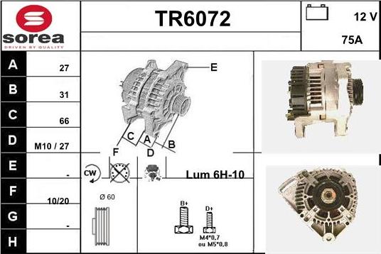 Sera TR6072 - Alternator autospares.lv