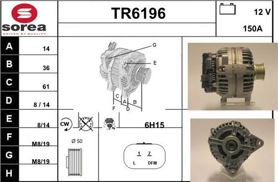 Sera TR6196 - Alternator autospares.lv