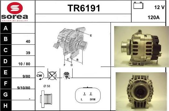 Sera TR6191 - Alternator autospares.lv