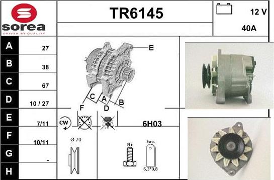 Sera TR6145 - Alternator autospares.lv