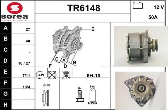 Sera TR6148 - Alternator autospares.lv