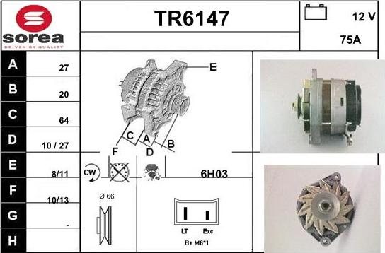 Sera TR6147 - Alternator autospares.lv