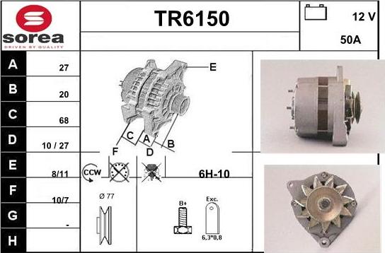 Sera TR6150 - Alternator autospares.lv