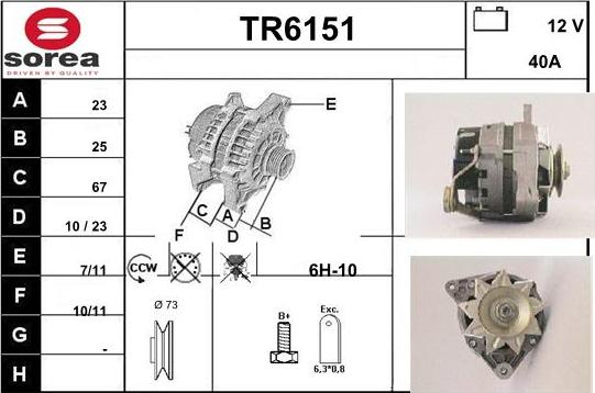 Sera TR6151 - Alternator autospares.lv