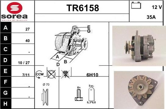 Sera TR6158 - Alternator autospares.lv