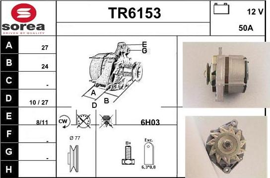 Sera TR6153 - Alternator autospares.lv