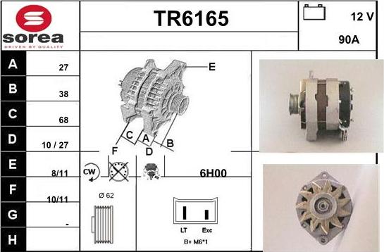 Sera TR6165 - Alternator autospares.lv