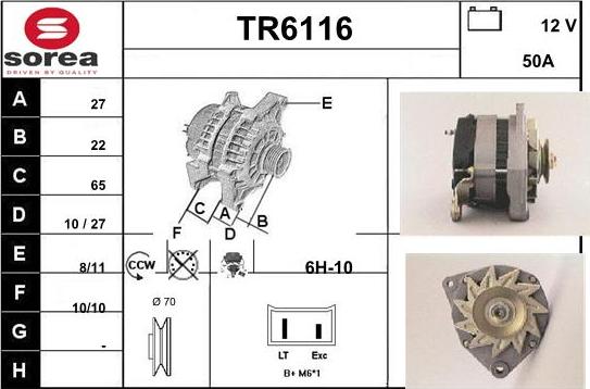 Sera TR6116 - Alternator autospares.lv