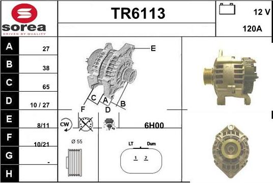 Sera TR6113 - Alternator autospares.lv