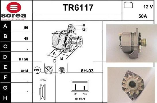 Sera TR6117 - Alternator autospares.lv