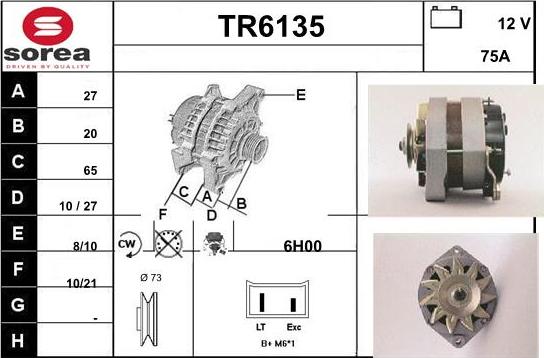 Sera TR6135 - Alternator autospares.lv