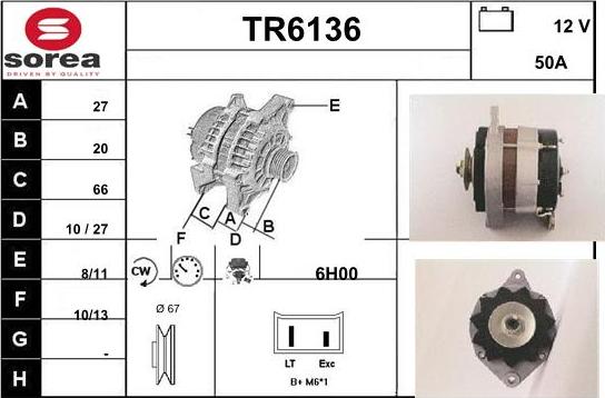 Sera TR6136 - Alternator autospares.lv