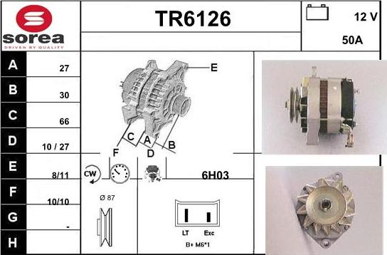 Sera TR6126 - Alternator autospares.lv