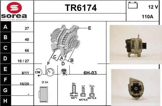 Sera TR6174 - Alternator autospares.lv