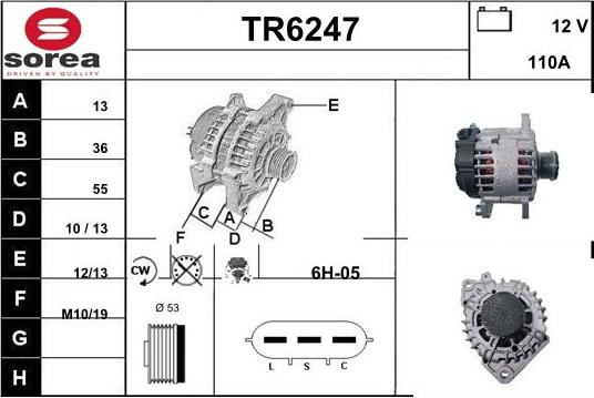 Sera TR6247 - Alternator autospares.lv