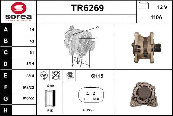 Sera TR6269 - Alternator autospares.lv