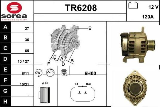 Sera TR6208 - Alternator autospares.lv