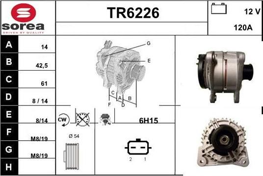 Sera TR6226 - Alternator autospares.lv