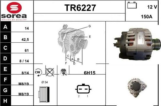 Sera TR6227 - Alternator autospares.lv