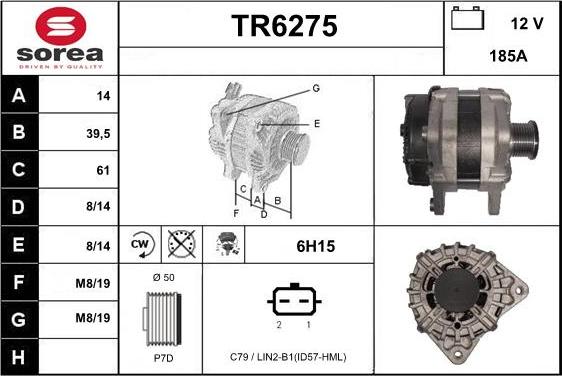 Sera TR6275 - Alternator autospares.lv