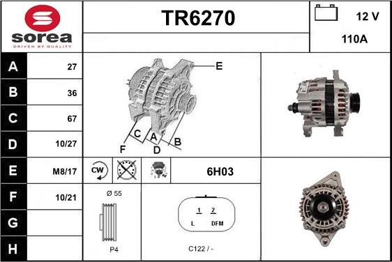 Sera TR6270 - Alternator autospares.lv