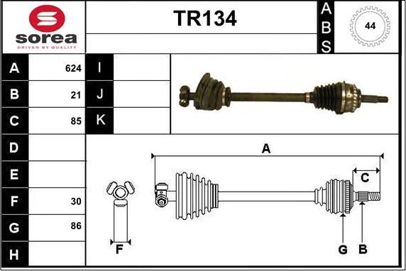 Sera TR134 - Drive Shaft autospares.lv