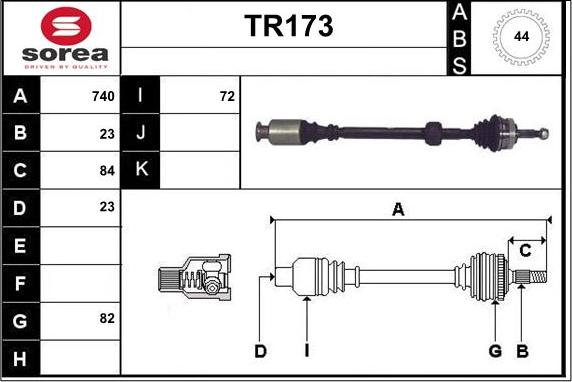 Sera TR173 - Drive Shaft autospares.lv