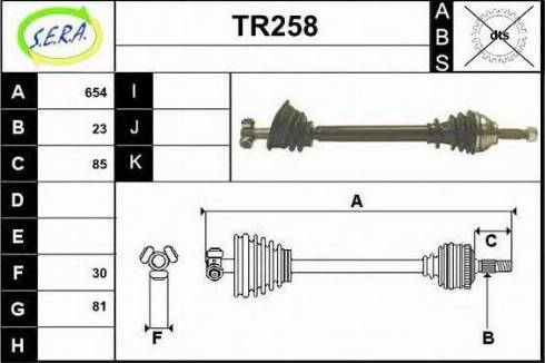 Sera TR258 - Drive Shaft autospares.lv