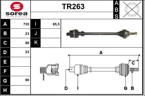 Sera TR263 - Drive Shaft autospares.lv