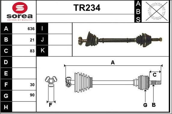 Sera TR234 - Drive Shaft autospares.lv