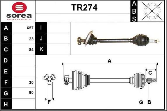 Sera TR274 - Drive Shaft autospares.lv