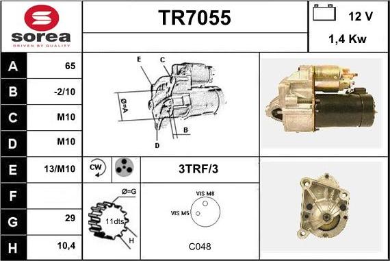 Sera TR7055 - Starter autospares.lv