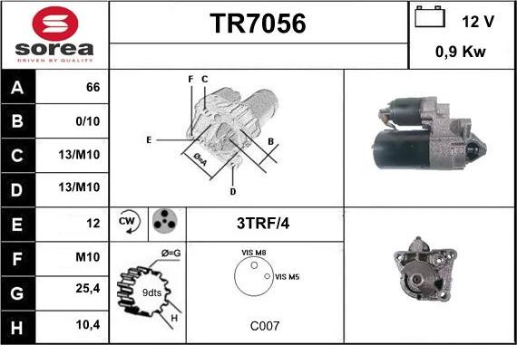 Sera TR7056 - Starter autospares.lv