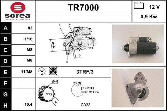 Sera TR7000 - Starter autospares.lv