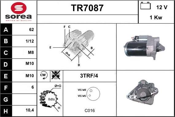 Sera TR7087 - Starter autospares.lv