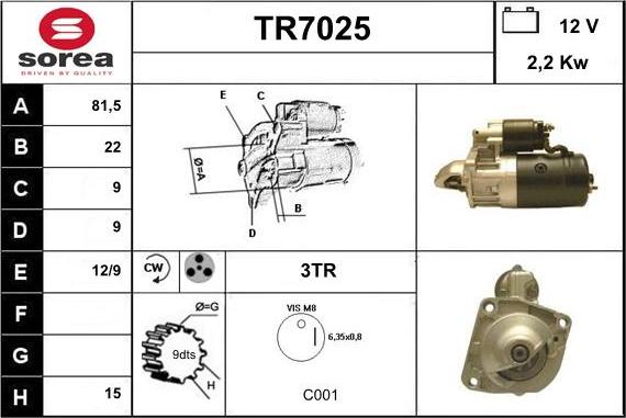 Sera TR7025 - Starter autospares.lv