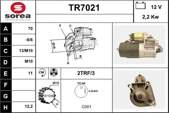 Sera TR7021 - Starter autospares.lv