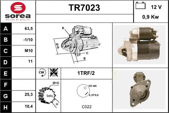 Sera TR7023 - Starter autospares.lv