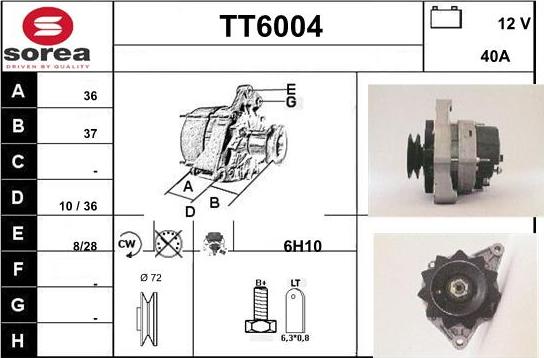 Sera TT6004 - Alternator autospares.lv