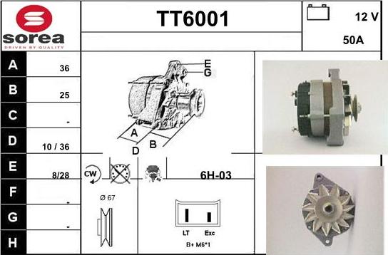 Sera TT6001 - Alternator autospares.lv