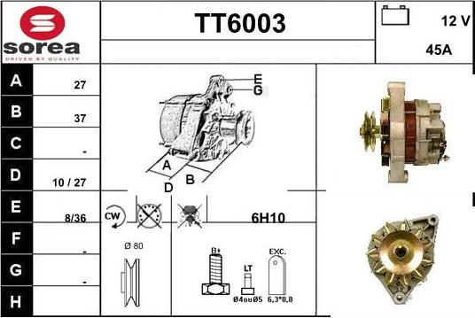 Sera TT6003 - Alternator autospares.lv