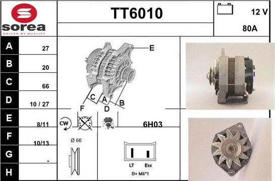 Sera TT6010 - Alternator autospares.lv