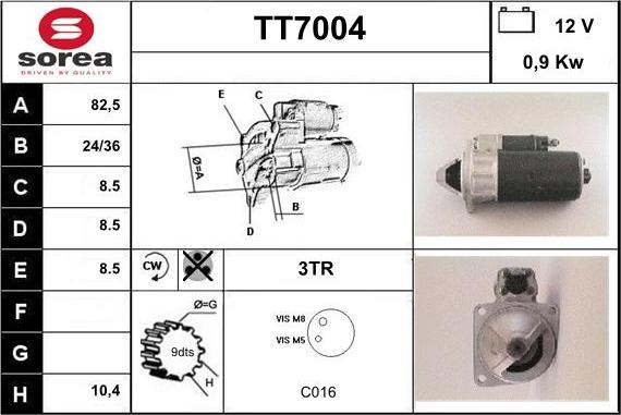 Sera TT7004 - Starter autospares.lv
