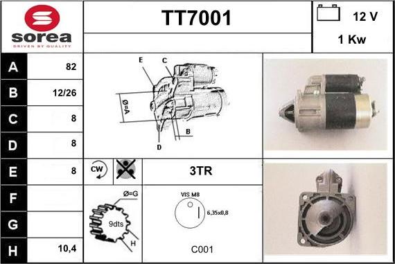 Sera TT7001 - Starter autospares.lv