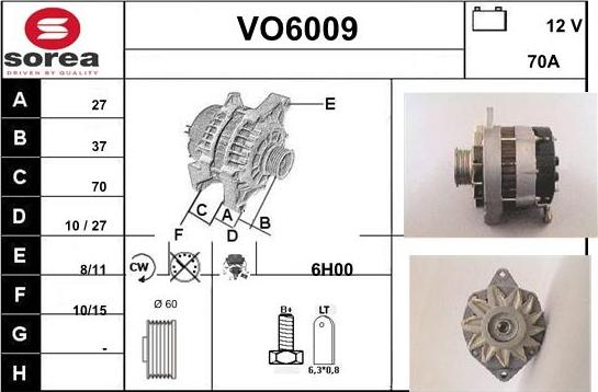 Sera VO6009 - Alternator autospares.lv