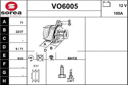 Sera VO6005 - Alternator autospares.lv