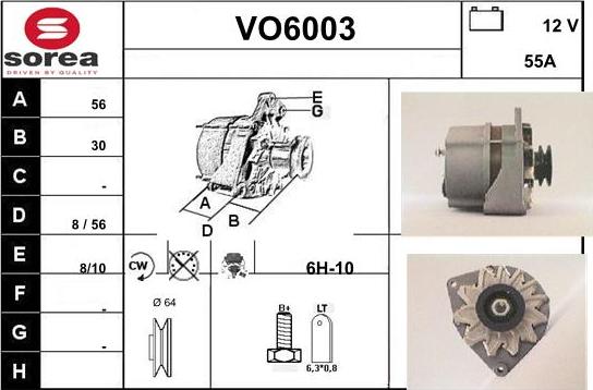 Sera VO6003 - Alternator autospares.lv