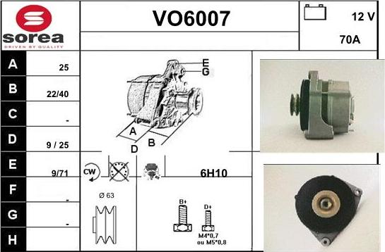 Sera VO6007 - Alternator autospares.lv